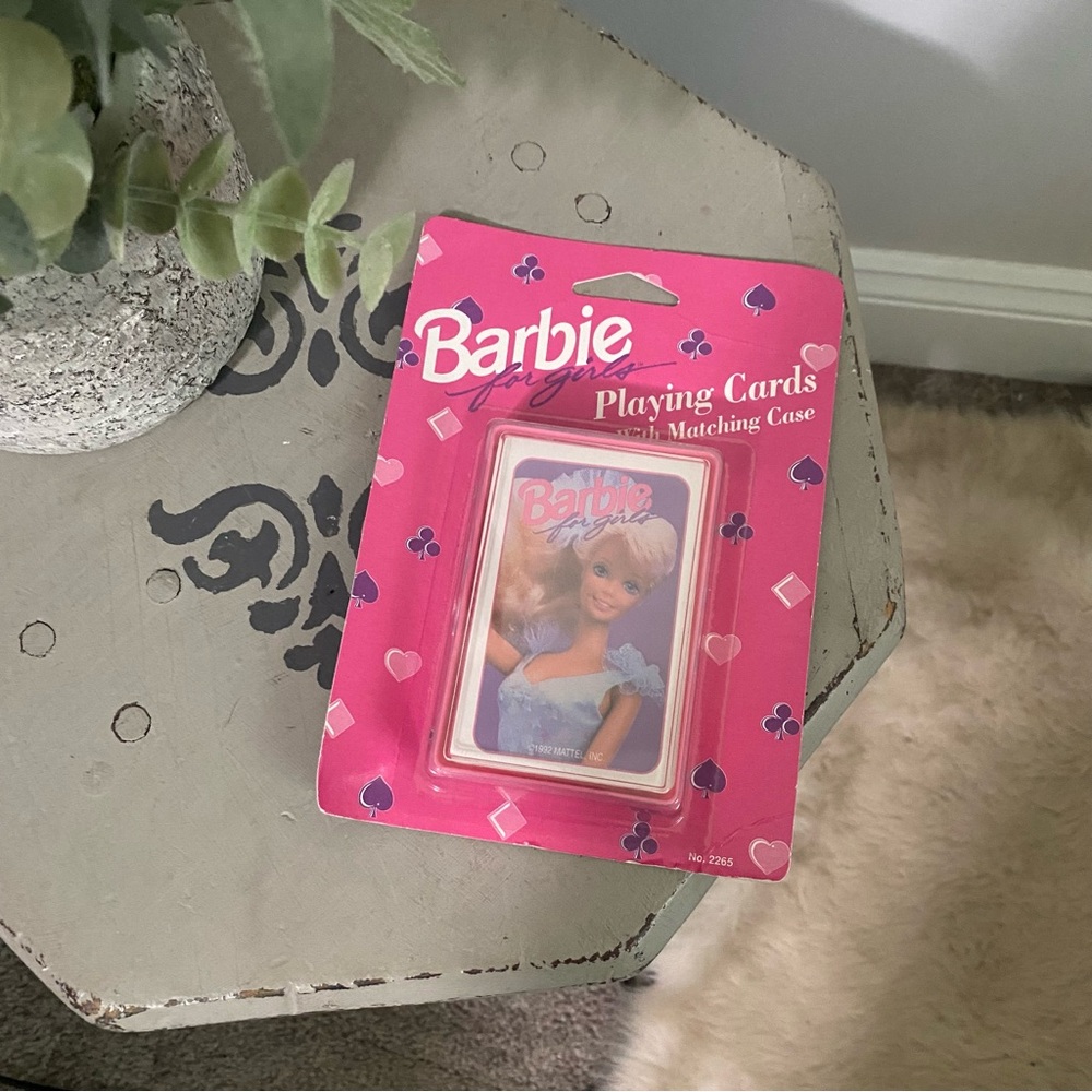 Vintage 1992 Barbie Playing Cards - Pink Deck with Matching Case